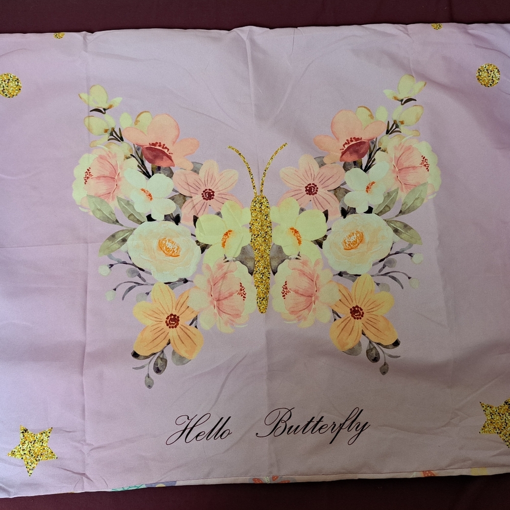 Hello Butterfly Standard Size Pillowcase